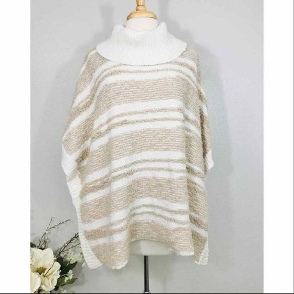 Calvin Klein Nubby Knit Turtle-neck Dolman Poncho Sweater, S/M - Picture 5 of 15